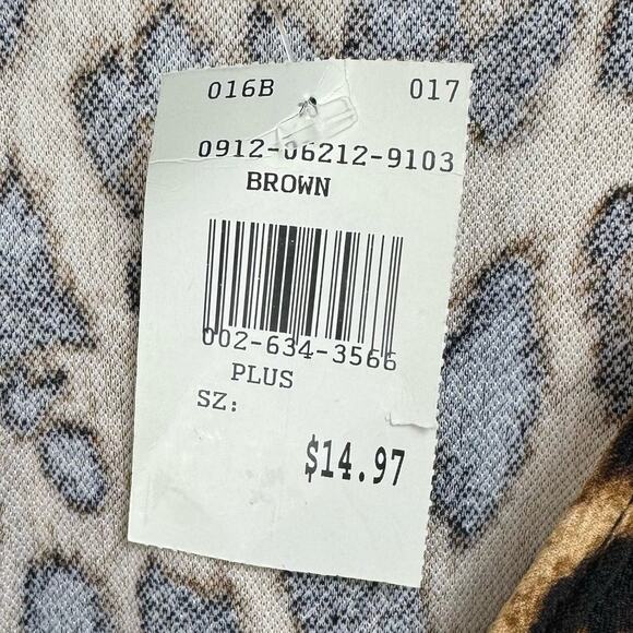 Chaps Leopard Print Short Sleeve Top - Picture 7 of 7